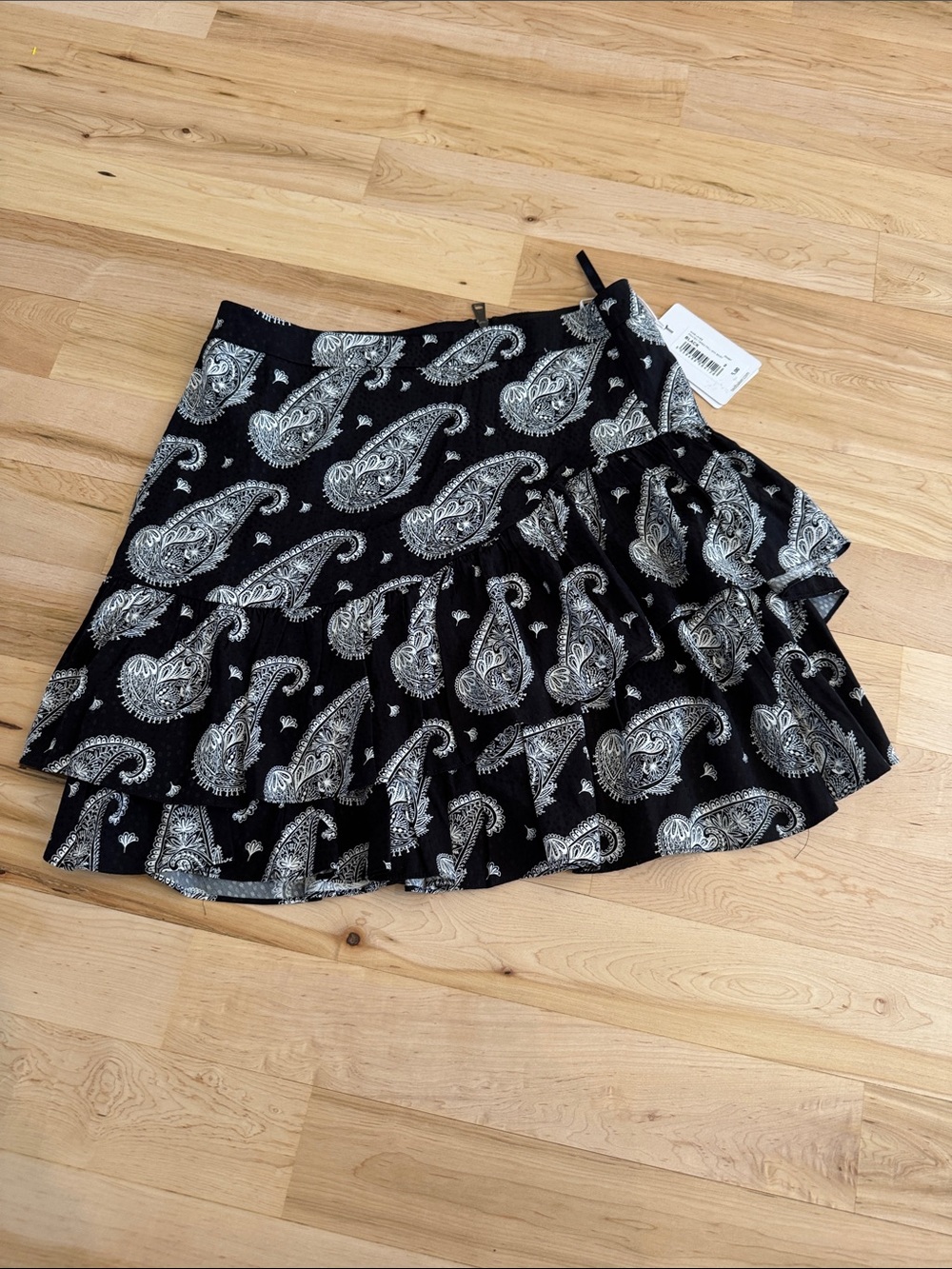Ted Baker Lanee black and white paisley tiered mini skirt-New-2